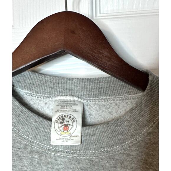 Vtg Disney Mickey Mouse Sweatshirt Co Large Gray Pullover Crewneck 90s - Picture 3 of 5